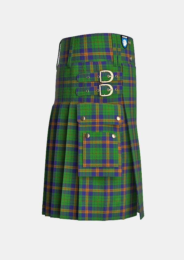 Utility_Mexico_Tartan_kilt_right_image_with_pleated_design_and_adjustable_buckles_for_men