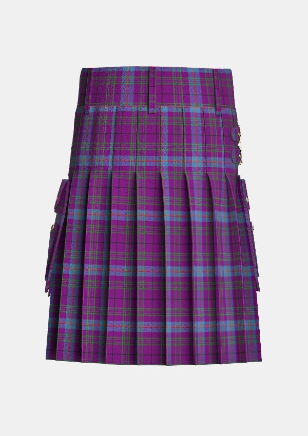 Utility_Michie_Tartan_100042_kilt_back_image_with_pleated_design_and_adjustable_buckles_for_men