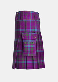 Utility_Michie_Tartan_100042_kilt_left_image_with_pleated_design_and_adjustable_buckles_for_men