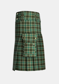Utility_Michigan_Tartan_kilt_left_image_with_pleated_design_and_adjustable_buckles_for_men