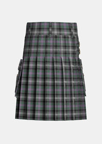 Utility_Midnight_Thistle_Tartan_7499_kilt_back_image_with_pleated_design_and_adjustable_buckles_for_men