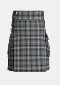 Utility_Midnight_Thistle_Tartan_7499_kilt_front_image_with_pleated_design_and_adjustable_buckles_for_men