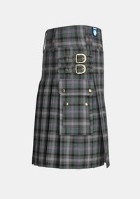 Utility_Midnight_Thistle_Tartan_7499_kilt_right_image_with_pleated_design_and_adjustable_buckles_for_men