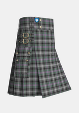 Utility_Midnight_Thistle_Tartan_7499_kilt_side_image_with_pleated_design_and_adjustable_buckles_for_men