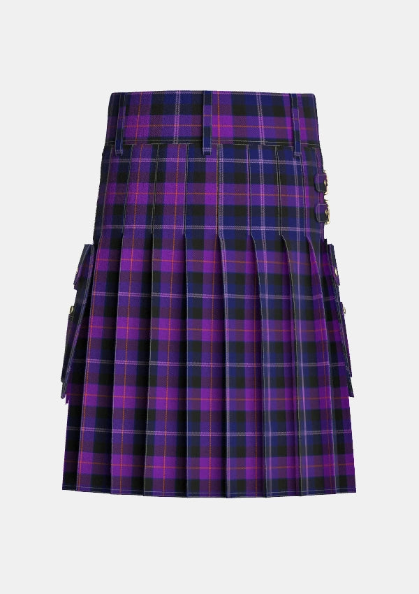 Utility_Millar_Euan_Tartan_15279_kilt_back_image_with_pleated_design_and_adjustable_buckles_for_men