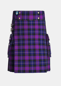 Utility_Millar_Euan_Tartan_15279_kilt_front_image_with_pleated_design_and_adjustable_buckles_for_men
