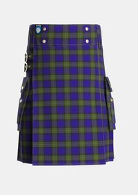 Utility_Minnick_Tartan_3476_kilt_front_image_with_pleated_design_and_adjustable_buckles_for_men