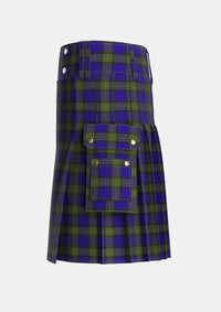 Utility_Minnick_Tartan_3476_kilt_left_image_with_pleated_design_and_adjustable_buckles_for_men