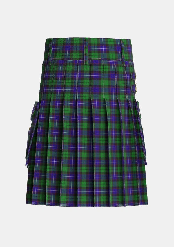 Utility_Mitchell_2_Tartan_3178_kilt_back_image_with_pleated_design_and_adjustable_buckles_for_men