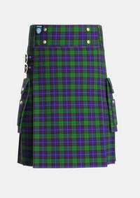 Utility_Mitchell_2_Tartan_3178_kilt_front_image_with_pleated_design_and_adjustable_buckles_for_men