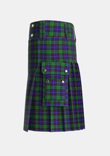 Utility_Mitchell_2_Tartan_3178_kilt_left_image_with_pleated_design_and_adjustable_buckles_for_men