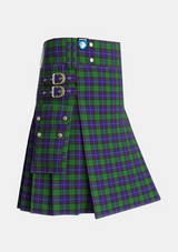 Utility_Mitchell_2_Tartan_3178_kilt_side_image_with_pleated_design_and_adjustable_buckles_for_men
