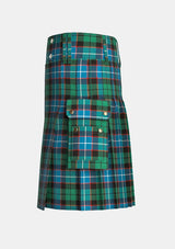 Utility_Mitchell_Tartan_kilt_left_image_with_pleated_design_and_adjustable_buckles_for_men