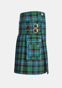 Utility_Mitchell_Tartan_kilt_right_image_with_pleated_design_and_adjustable_buckles_for_men