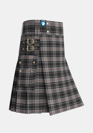 Utility_Moffat_1984_Tartan_1129_kilt_side_image_with_pleated_design_and_adjustable_buckles_for_men