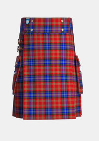 Utility_Moir_Tartan_10326_kilt_front_image_with_pleated_design_and_adjustable_buckles_for_men
