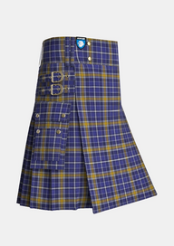 Utility_Monaghan_County_Crest_Range_Tartan_7412_kilt_side_image_with_pleated_design_and_adjustable_buckles_for_men