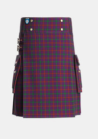 Utility_Montgomrie_Montgomery_of_Eglinton_Tartan_1082_kilt_front_image_with_pleated_design_and_adjustable_buckles_for_men