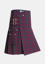 Utility_Montgomrie_Montgomery_of_Eglinton_Tartan_1082_kilt_side_image_with_pleated_design_and_adjustable_buckles_for_men