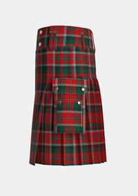 Utility_Montrose_Tartan_350_kilt_left_image_with_pleated_design_and_adjustable_buckles_for_men