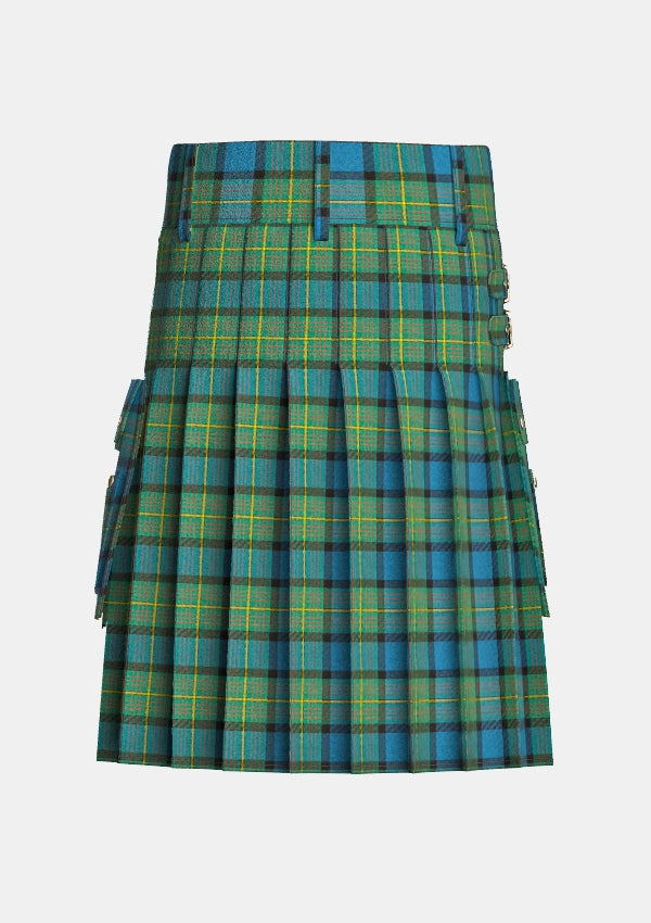 Utility_Moore_tartan_345_kilt_back_image_with_pleated_design_and_adjustable_buckles_for_men