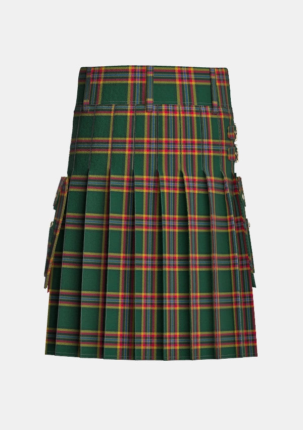 Utility_Moran_Family_Ubique_Tartan_2745_kilt_back_image_with_pleated_design_and_adjustable_buckles_for_men