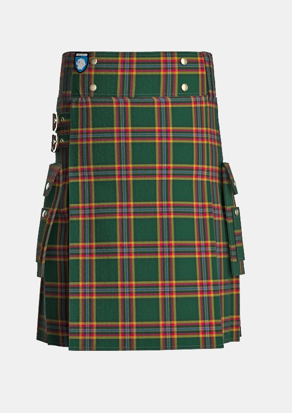 Utility_Moran_Family_Ubique_Tartan_2745_kilt_front_image_with_pleated_design_and_adjustable_buckles_for_men