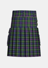 Utility_Morgan_Tartan_kilt_back_image_with_pleated_design_and_adjustable_buckles_for_men