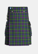 Utility_Morgan_Tartan_kilt_front_image_with_pleated_design_and_adjustable_buckles_for_men