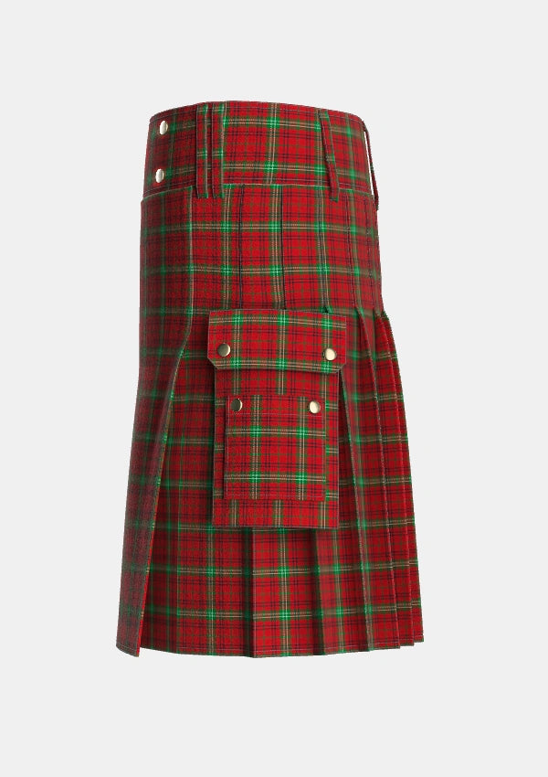Utility_Morrison_2_Tartan_998_kilt_left_image_with_pleated_design_and_adjustable_buckles_for_men