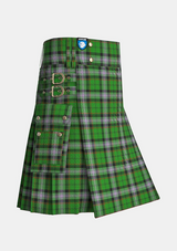 Utility_Moss_Tartan_6063_kilt_side_image_with_pleated_design_and_adjustable_buckles_for_men