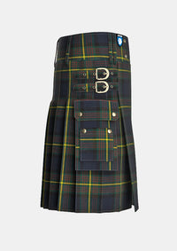 Utility_Muir_Modern_Tartan_kilt_right_image_with_pleated_design_and_adjustable_buckles_for_men