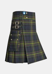 Utility_Muir_Modern_Tartan_kilt_side_image_with_pleated_design_and_adjustable_buckles_for_men