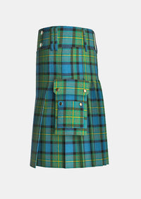 Utility_Muir_tartan_kilt_left_image_with_pleated_design_and_adjustable_buckles_for_men