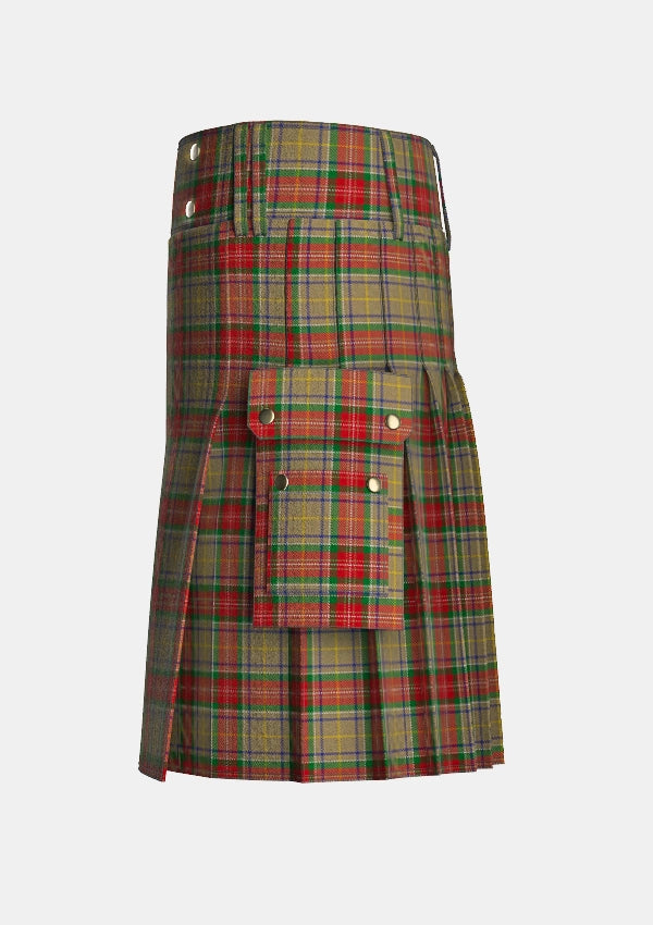 Utility_Muirhead_Tartan_6001_kilt_left_image_with_pleated_design_and_adjustable_buckles_for_men