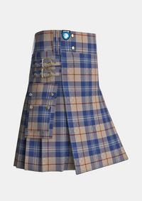 Utility_Mulberry_Tartan_13392_kilt_side_image_with_pleated_design_and_adjustable_buckles_for_men