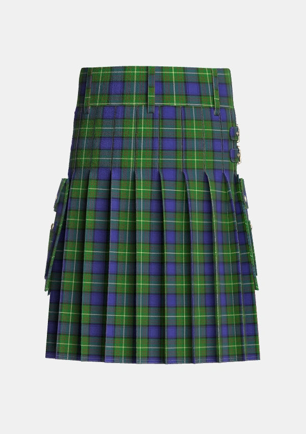 Utility_Mulcahy_Tartan_7264_kilt_back_image_with_pleated_design_and_adjustable_buckles_for_men