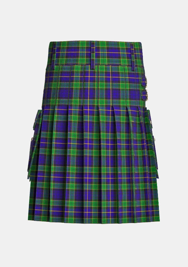 Utility_Mulholland_Tartan_5649_kilt_back_image_with_pleated_design_and_adjustable_buckles_for_men