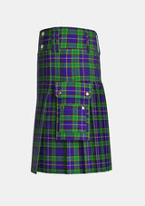 Utility_Mulholland_Tartan_5649_kilt_left_image_with_pleated_design_and_adjustable_buckles_for_men