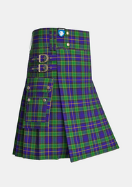 Utility_Mulholland_Tartan_5649_kilt_side_image_with_pleated_design_and_adjustable_buckles_for_men