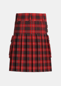 Utility_Munro_Black_and_Red_Tartan_1204_kilt_back_image_with_pleated_design_and_adjustable_buckles_for_men