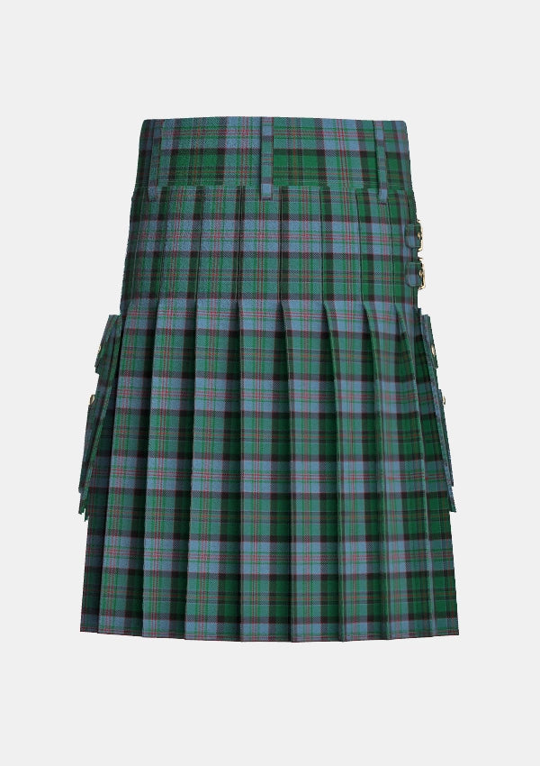 Utility_Munster_Tartan_4061_kilt_back_image_with_pleated_design_and_adjustable_buckles_for_men