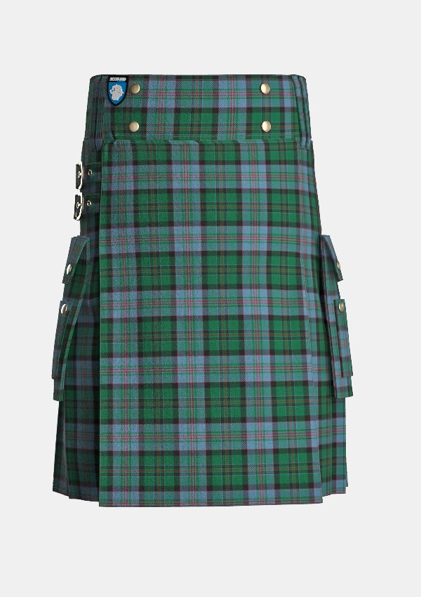 Utility_Munster_Tartan_4061_kilt_front_image_with_pleated_design_and_adjustable_buckles_for_men