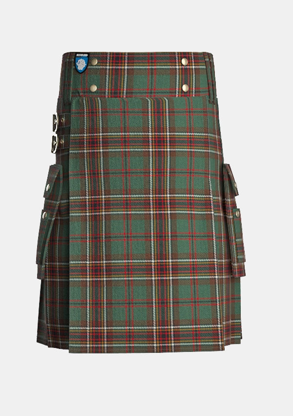 Utility_Murphy_tartan_1303_kilt_front_image_with_pleated_design_and_adjustable_buckles_for_men