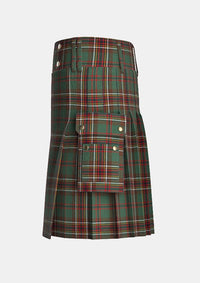 Utility_Murphy_tartan_1303_kilt_left_image_with_pleated_design_and_adjustable_buckles_for_men