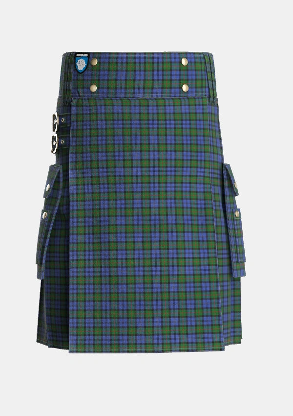Utility_Murray_1810_Tartan_271_kilt_front_image_with_pleated_design_and_adjustable_buckles_for_men