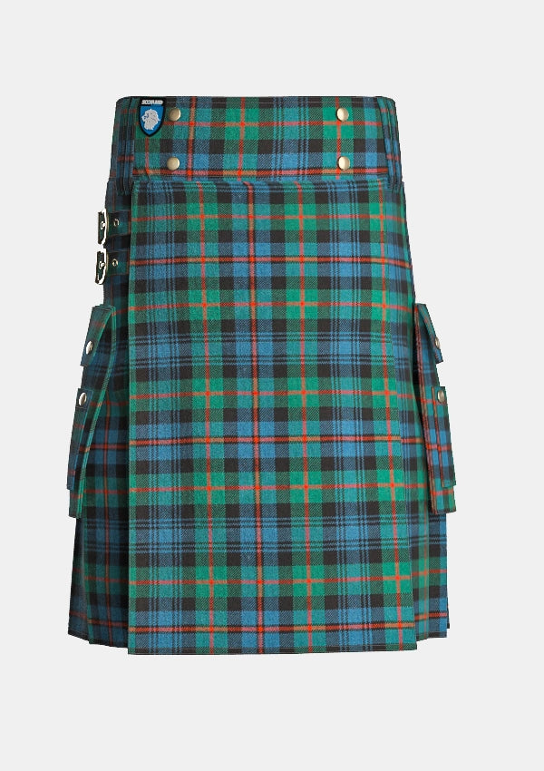 Utility_Murray_of_Athol_Ancient_Tartan_kilt_front_image_with_pleated_design_and_adjustable_buckles_for_men