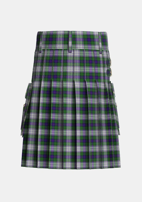 Utility_Murray_of_Atholl_Dress_Tartan_1363_kilt_back_image_with_pleated_design_and_adjustable_buckles_for_men