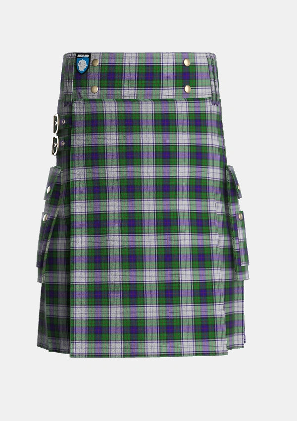 Utility_Murray_of_Atholl_Dress_Tartan_1363_kilt_front_image_with_pleated_design_and_adjustable_buckles_for_men