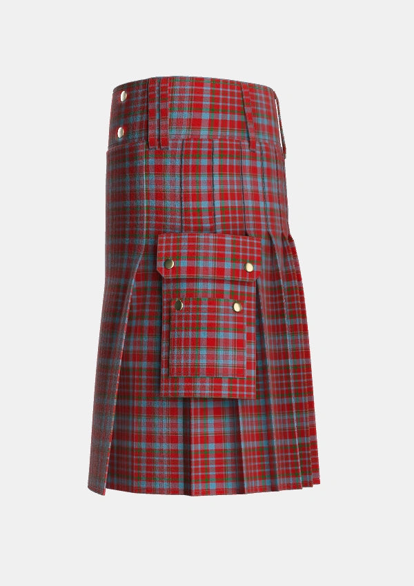 Utility_Murray_of_Polmaise_Tartan_5974_kilt_left_image_with_pleated_design_and_adjustable_buckles_for_men